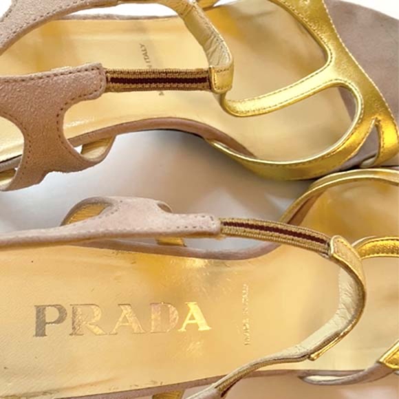 PRADA METALLIC SANDLAS 37 VINTAGE - Picture 8 of 12
